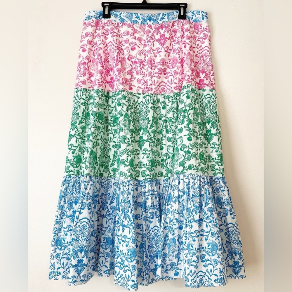 Roller Rabbit Cotton Aitona Carlisa Colorful Midi Skirt Medium
